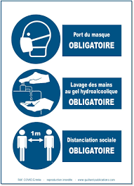 Affiche covid 19 pour distanciation sociale port du masque